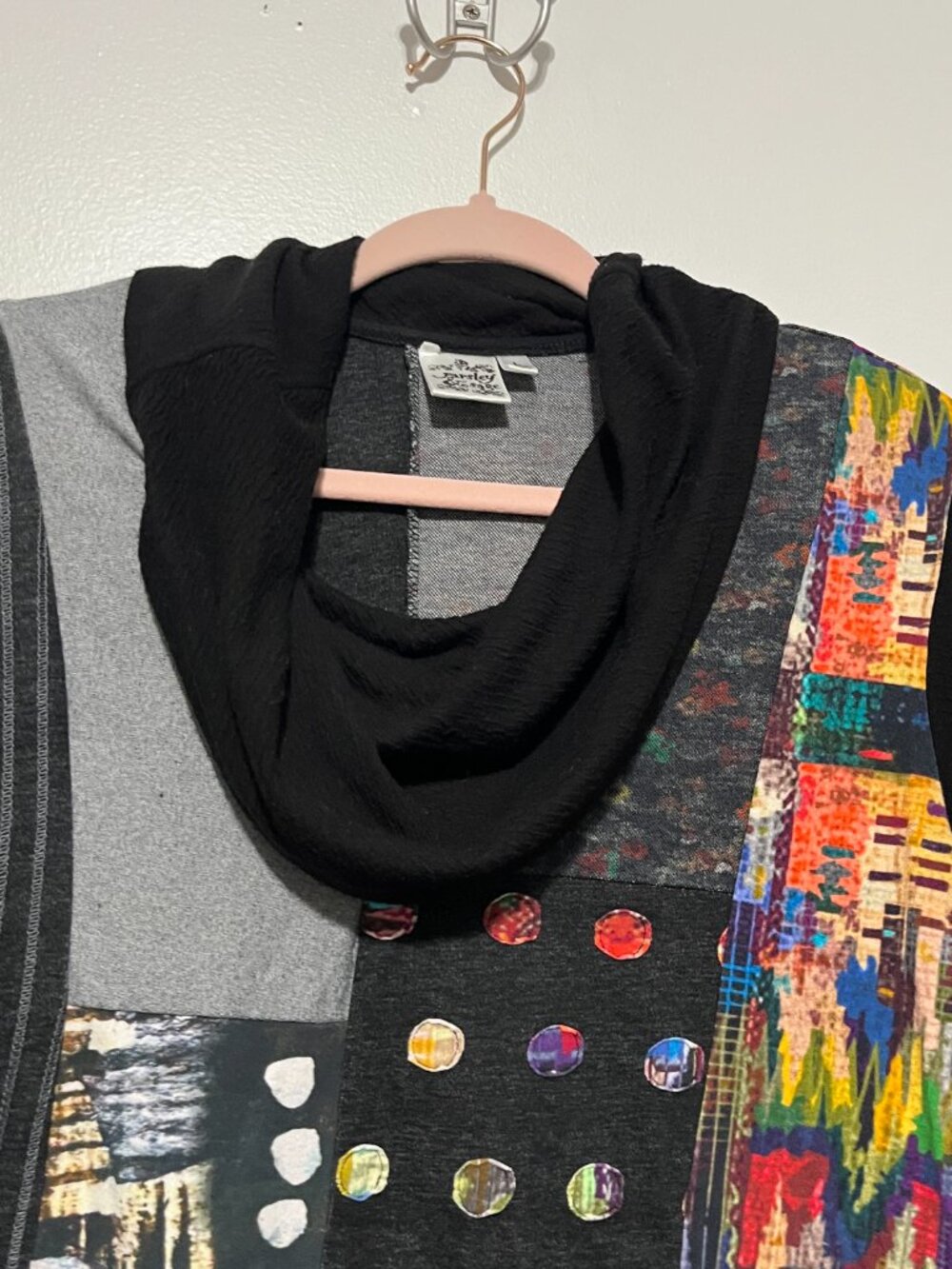 Parsley & Sage Womens Patchwork Tunic L Artsy Maximalist Gallery Eclectic Studio - Picture 3 of 8